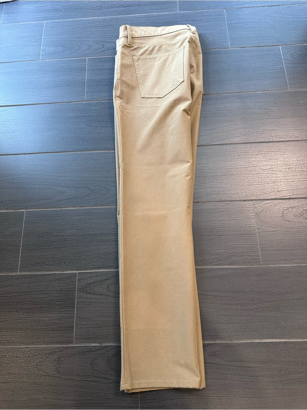 J. Crew Men's Straight Fit Tech Pant taupe or dark brown color. - Picture 3 of 8
